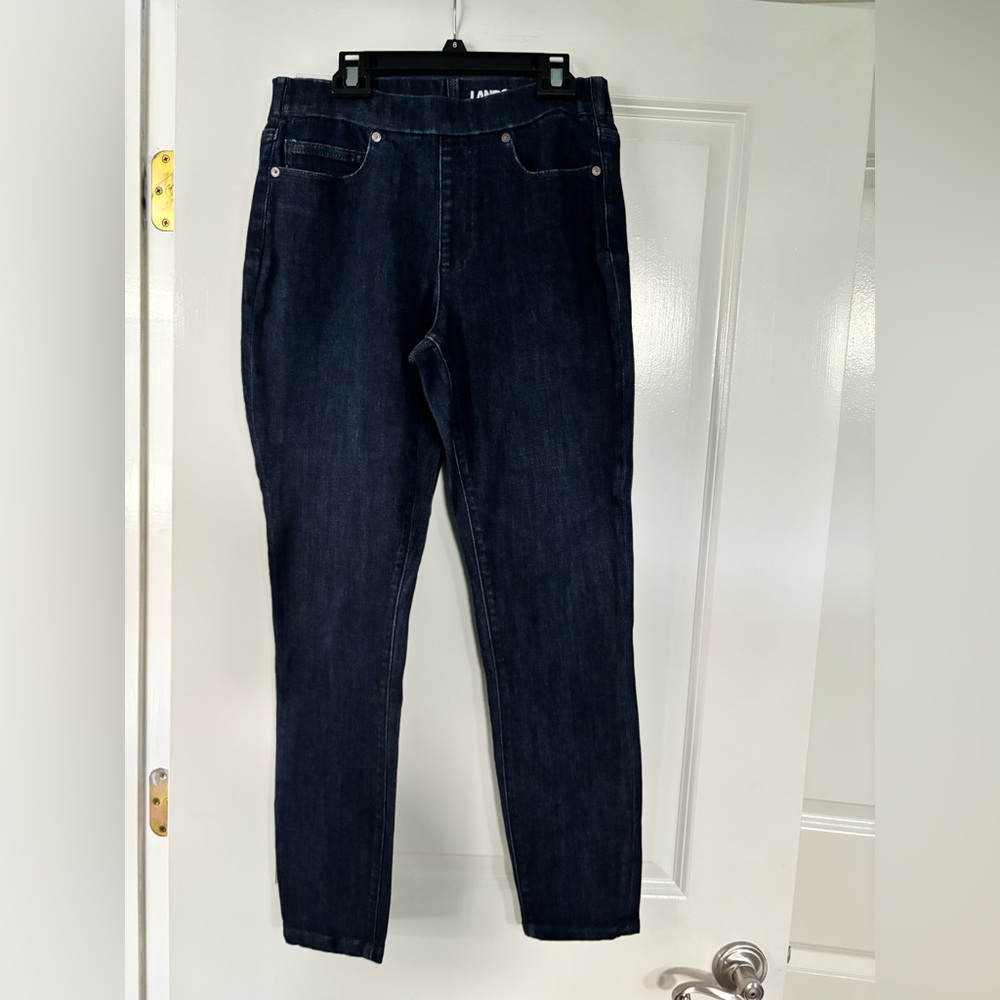 Lands’ End Semi High Rise Pull On Skinny Jeans Dark Wash Size 6